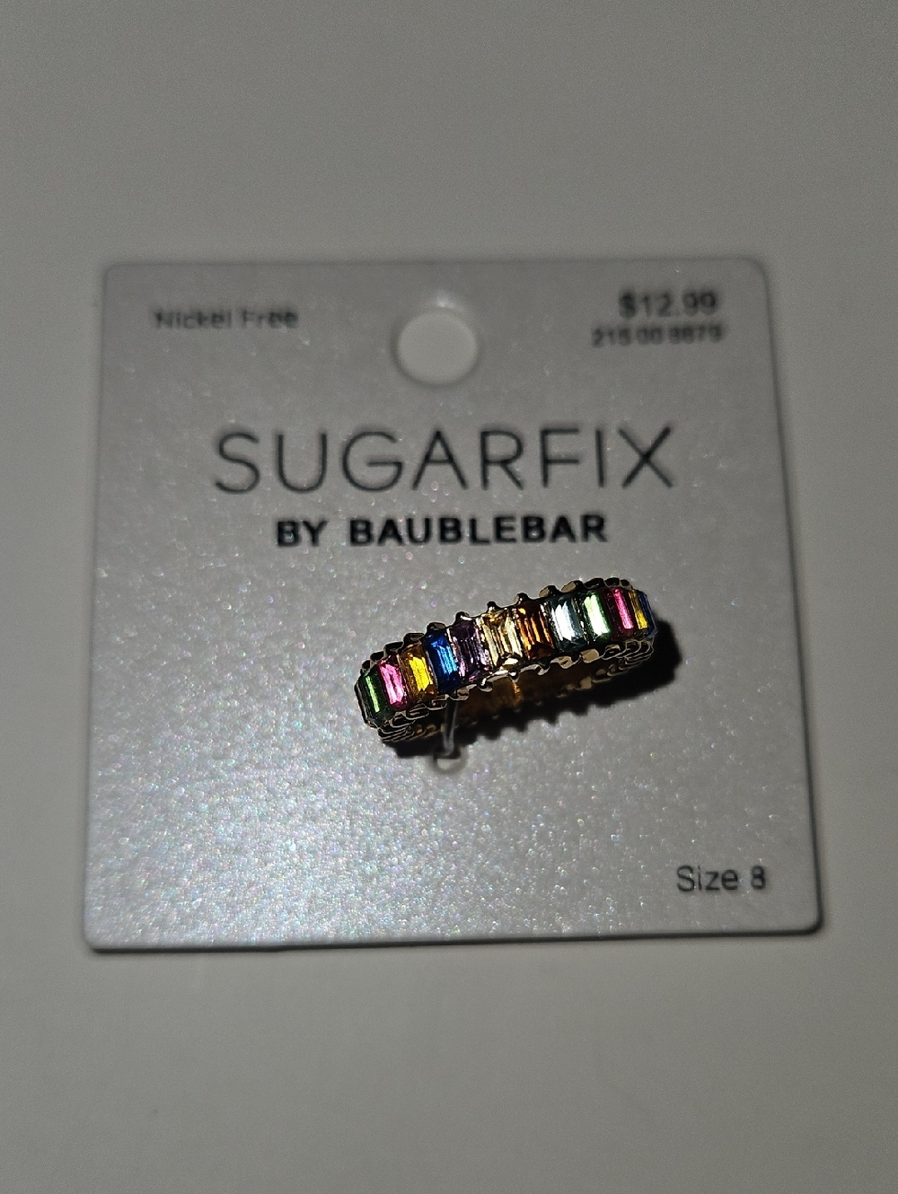 Sugarfix by BaubleBar Gold Multicolor Baguette Crystal Band Ring
